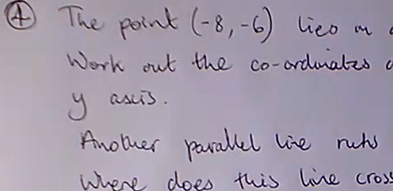A video on finding the intercepts in a straight line graph